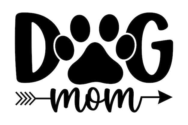 Diseño de impresión de la pata de la madre del perro