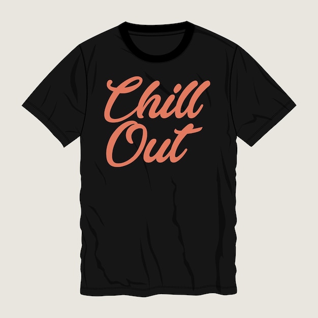 Diseño de impresión de pecho de camiseta de tipografía Chillout listo para imprimir