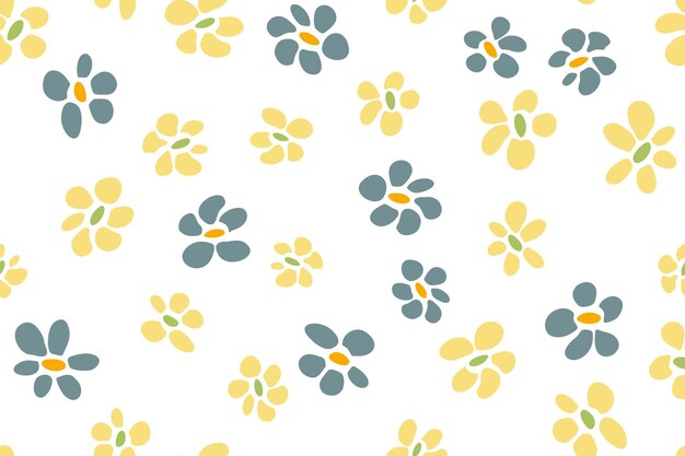 Diseño de impresión de tejido vectorial de patrón sin costuras de flor simple Rusti