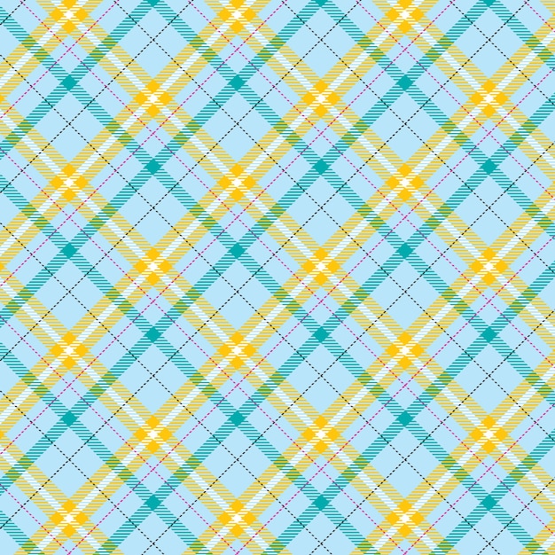 Diseño de impresión textil vectorial de textura de control azul con un patrón de cuadros sin costura