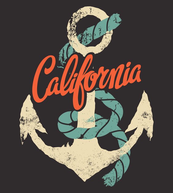 Vector diseño de impresión de vector de camiseta de california