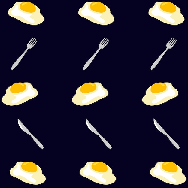 Diseño de impresión vectorial de patrón Omlet para papel tapiz y tela Vector de ilustración de patrón Omlet