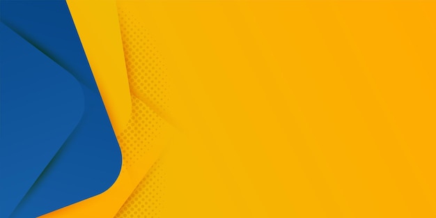 El diseño incorpora un patrón de medio tono que le da un aspecto de moda y dinámico Azul y amarillo
