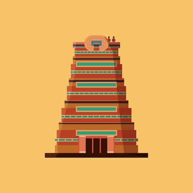 Vector diseño de la india con el icono del templo de sri meenakshi