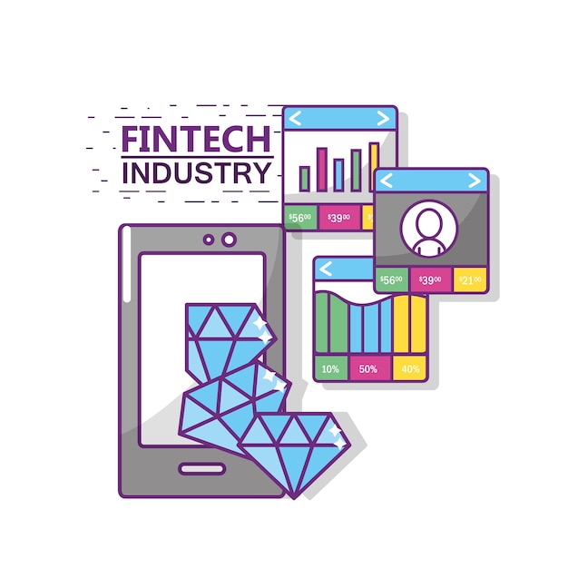 Vector diseño de la industria fintech