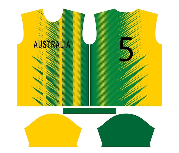 Diseño infantil deportivo del equipo de cricket de Australia o diseño de camiseta de cricket de Australia