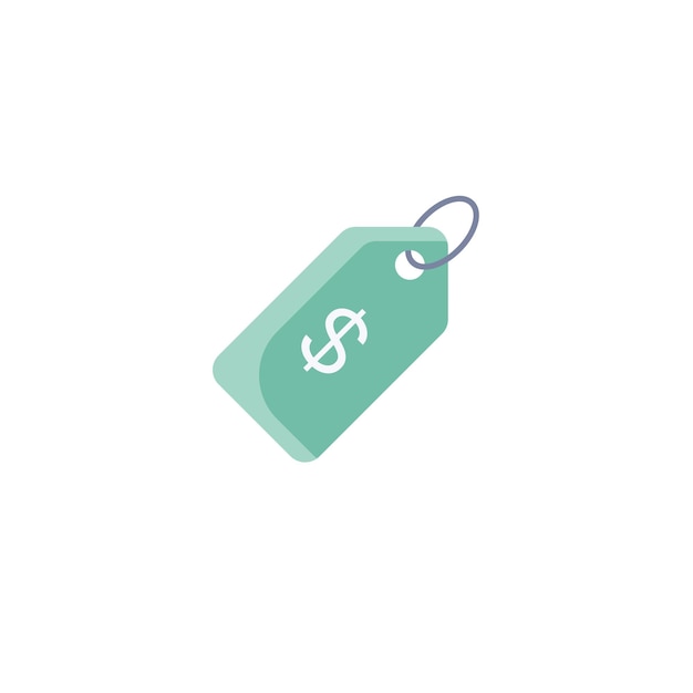 diseño inflado del icono de la etiqueta de precio vectorial