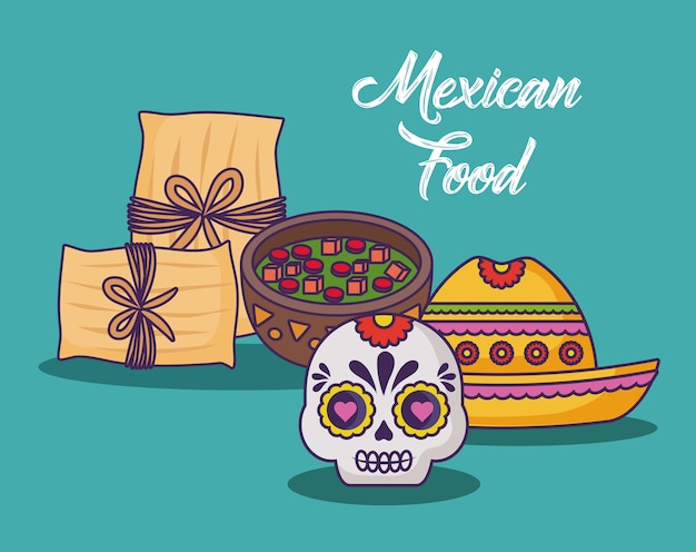 Vector diseño de infografía de comida mexicana con iconos relacionados