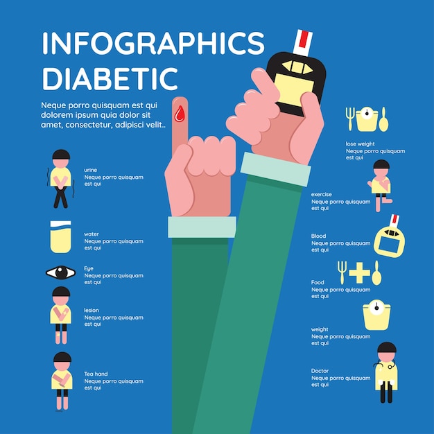 diseño de infografía diabética infografía concepto de salud vector