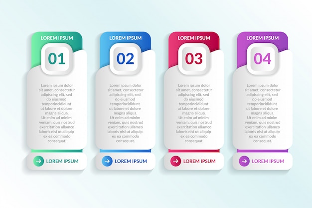 diseño de infografía lista con información de 4 listas