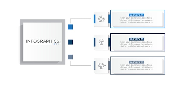 Diseño de infografía de negocios con 3 opciones