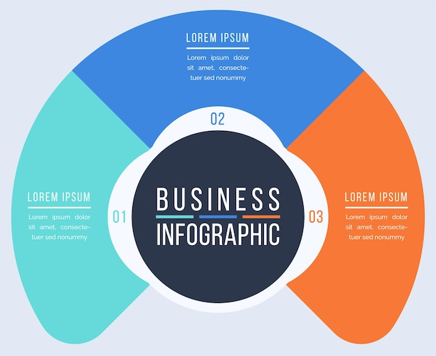 Diseño de infografía de negocios 3 pasos de información