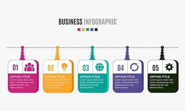 Diseño de infografía de proceso empresarial degradado