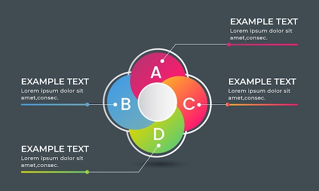 Diseño de infografía de proceso empresarial degradado