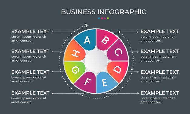 Diseño de infografía de proceso empresarial degradado