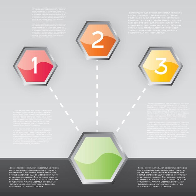 Diseño de infografía con tres opciones. ilustración de vector.