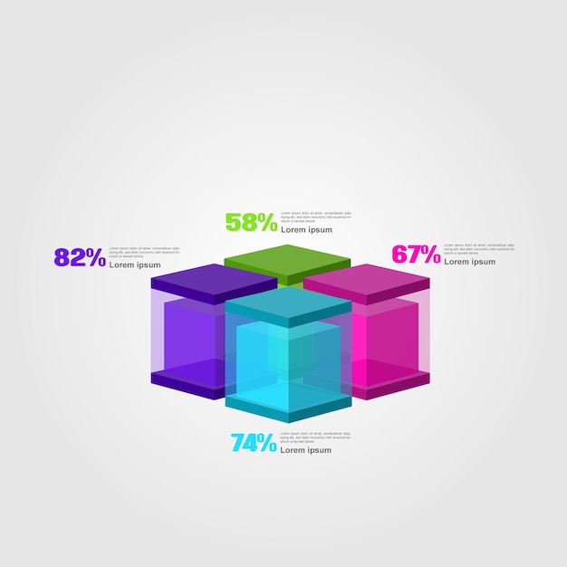 Vector diseño de infografías de caja