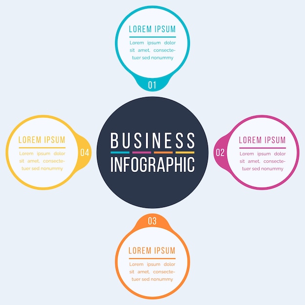 Diseño de infografías empresariales 4 opciones de información