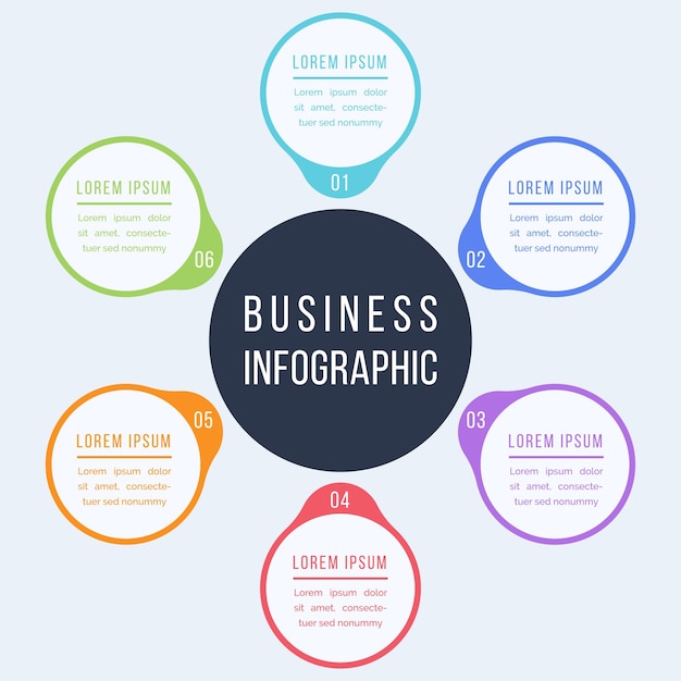 Diseño de infografías empresariales 6 opciones de información