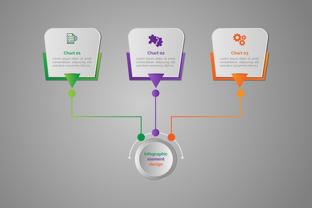 Diseño de infografías estadísticas de presentación de negocios vectoriales modernos