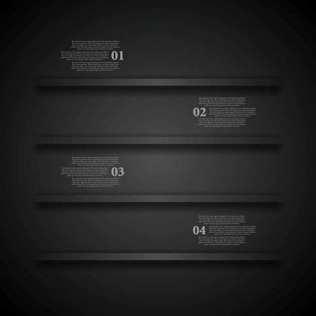 Diseño de infografías de estantes oscuros