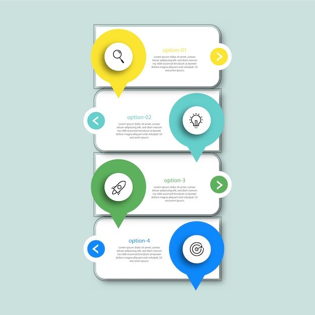 Diseño de infografías de línea de tiempo de pasos profesionales.