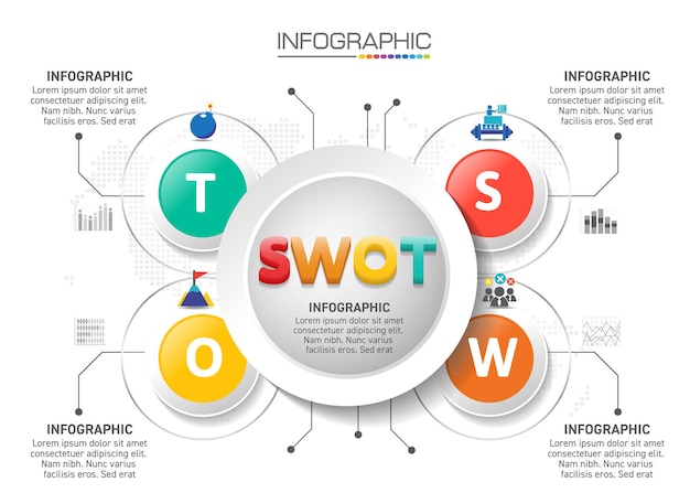 Diseño de infografías se pueden utilizar 4 pasos con iconos de marketing para diseño de flujo de trabajo, diagrama, informe anual, diseño web.