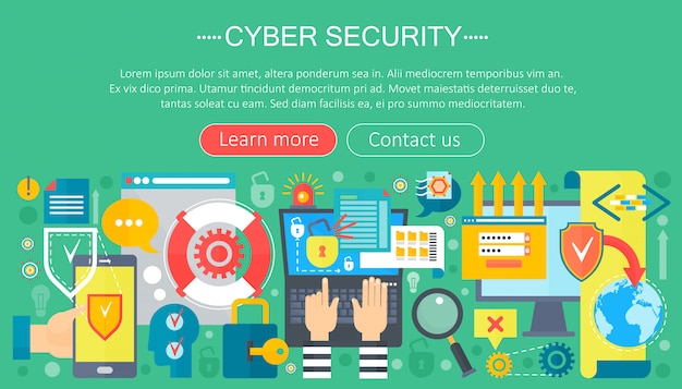 Diseño de infografías de seguridad cibernética.