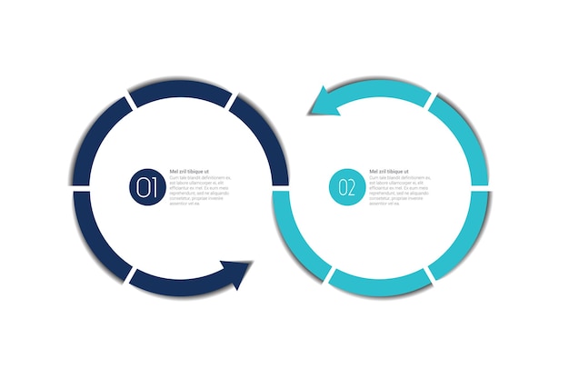 Diseño infográfico con 3 opciones círculos de flecha elemento infográfico