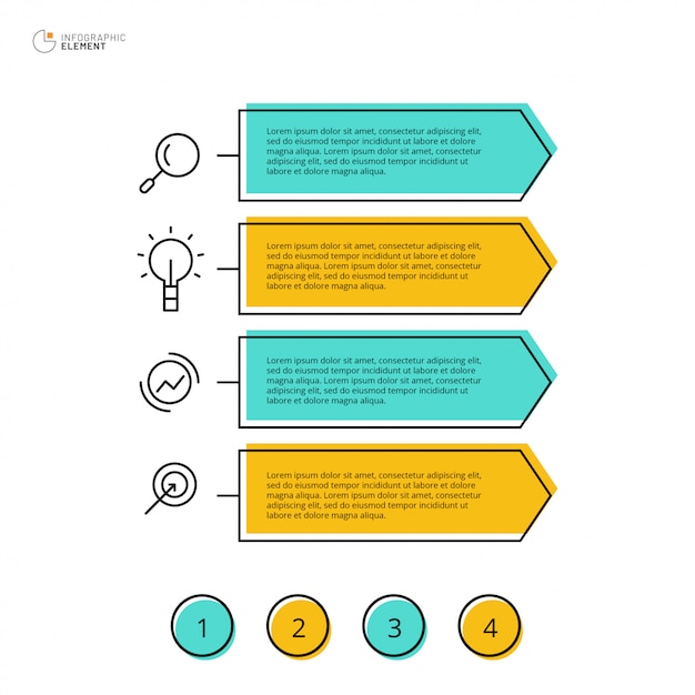 Diseño infográfico con 4 opciones.