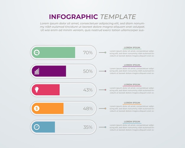 Diseño infográfico con 4 pasos para visualización de datos, diagrama, informe anual, diseño web, presenta