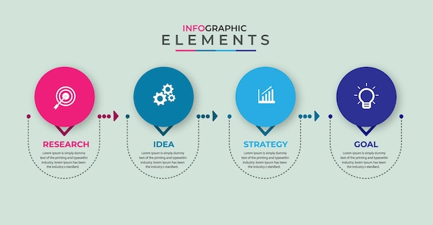 Diseño infográfico de 4 pasos