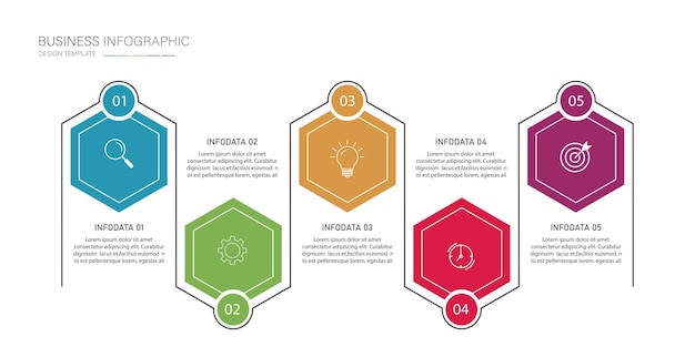 Diseño infográfico con 5 opciones o pasos Infografías para el concepto de negocio Se puede utilizar para pres
