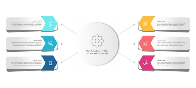 Diseño infográfico con 6 opciones o pasos Infográficos para el concepto de negocio