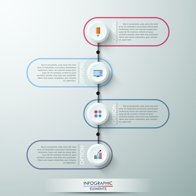 Diseño infográfico de círculos numerados.