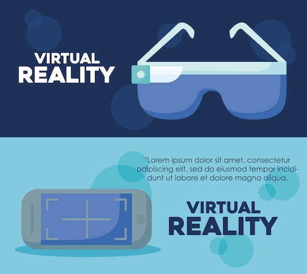 Diseño infográfico del concepto de realidad virtual