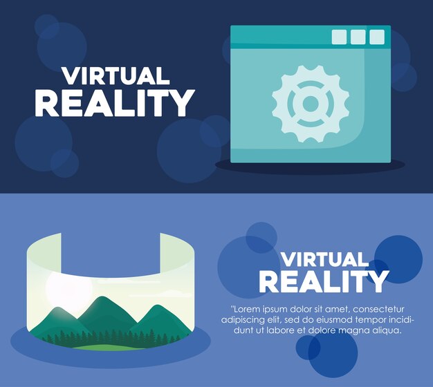 Diseño infográfico del concepto de realidad virtual