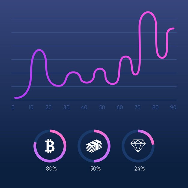 Vector diseño infográfico con elementos de color morado.