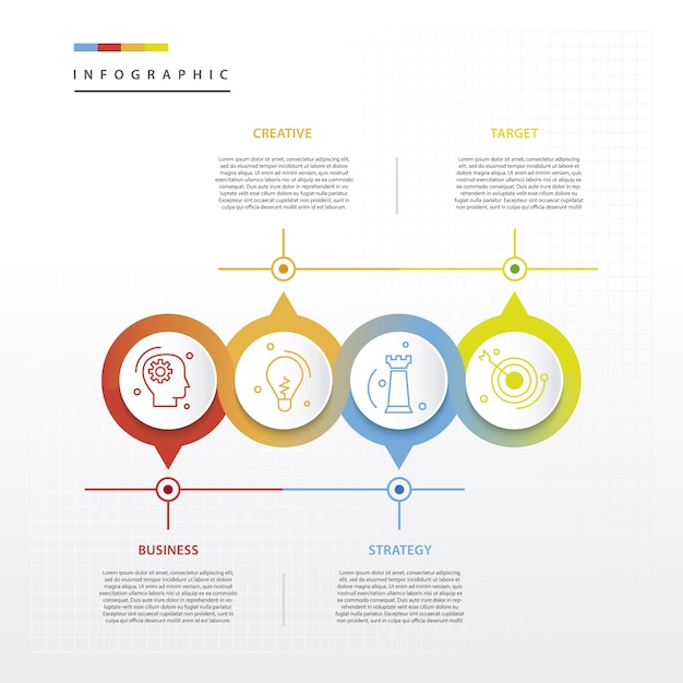 Diseño infográfico con elementos redondos