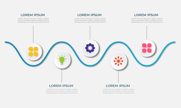 Diseño infográfico empresarial simple con forma de círculo mínimo