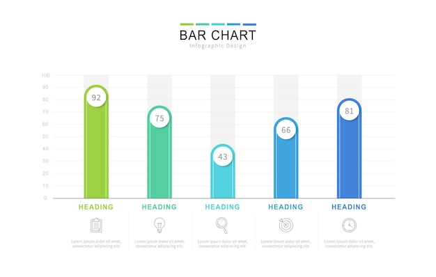 Vector diseño infográfico de gráfico de barras