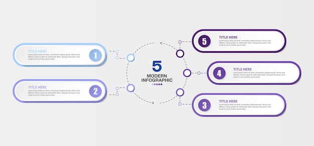 Diseño infográfico con iconos y 5 opciones o pasos Concepto de negocio infográfico