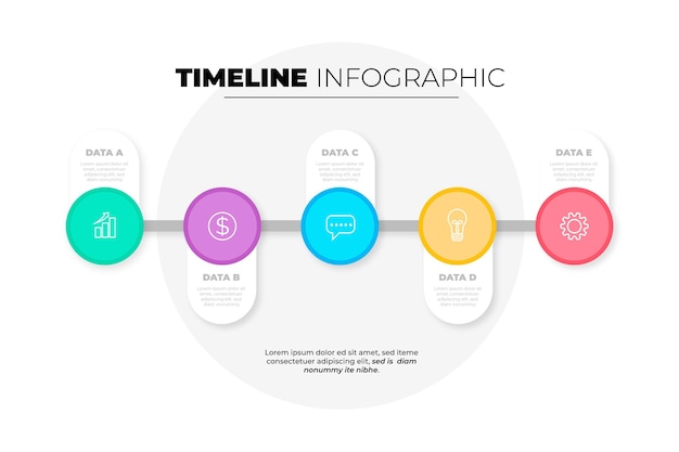 Vector diseño infográfico de línea de tiempo