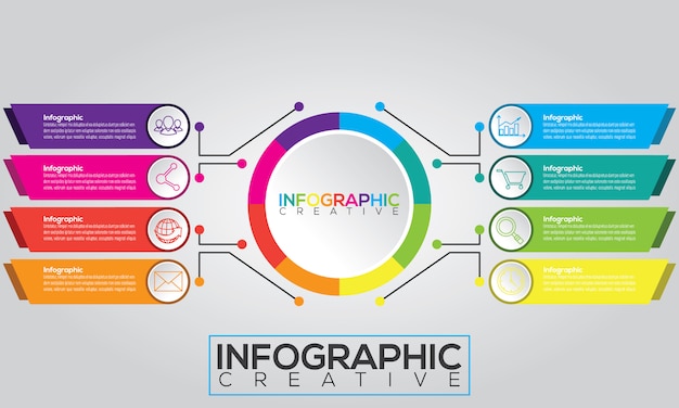 Diseño infográfico moderno con estructura de diagrama