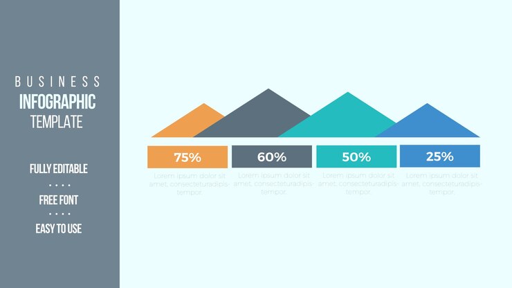 Vector diseño infográfico con múltiples opciones de tendencias en el gráfico piramide buscando diseño infográfico empresarial