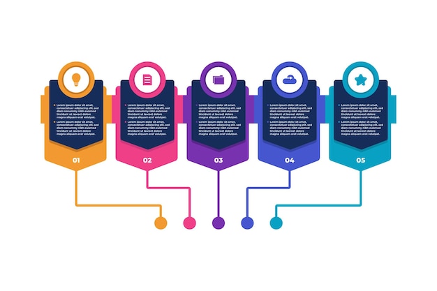 Diseño infográfico de negocios colorido minimalista