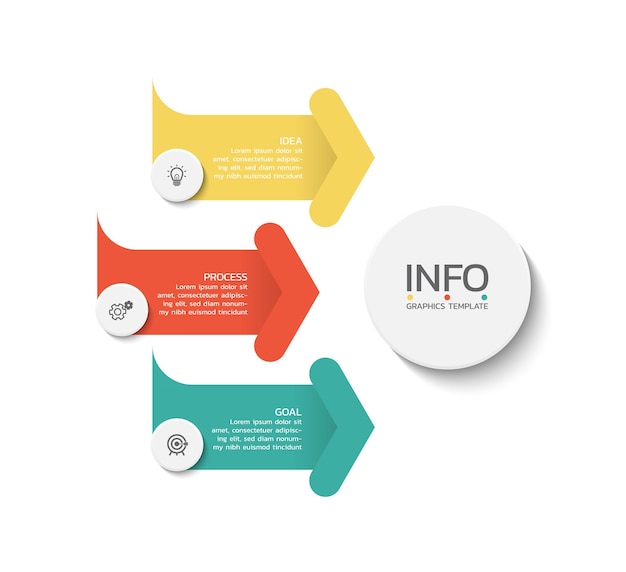 Diseño infográfico de negocios de flecha para plantilla de fondo