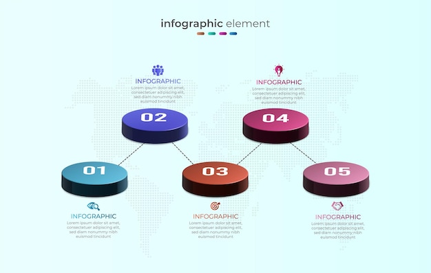 Diseño infográfico de negocios isométricos 3d.