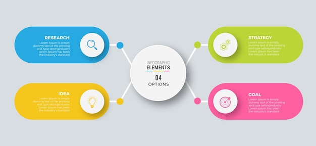 Vector diseño infográfico de pasos con círculo de línea de tiempo