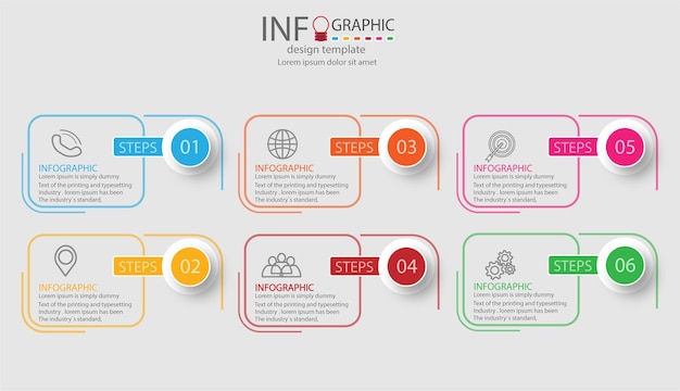 Diseño infográfico de plantilla creativa con líneas de 4 pasos.